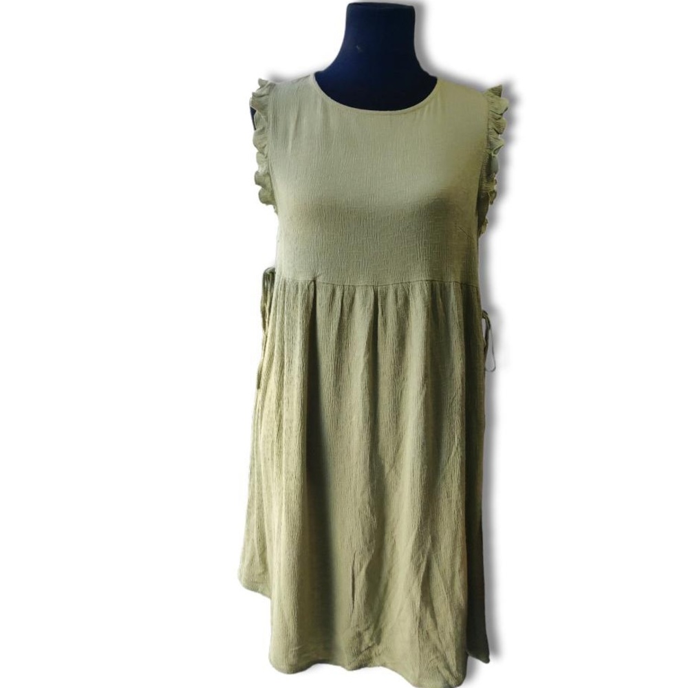 Moss Green Ruffled Sleeves Cottagecore XS Dress